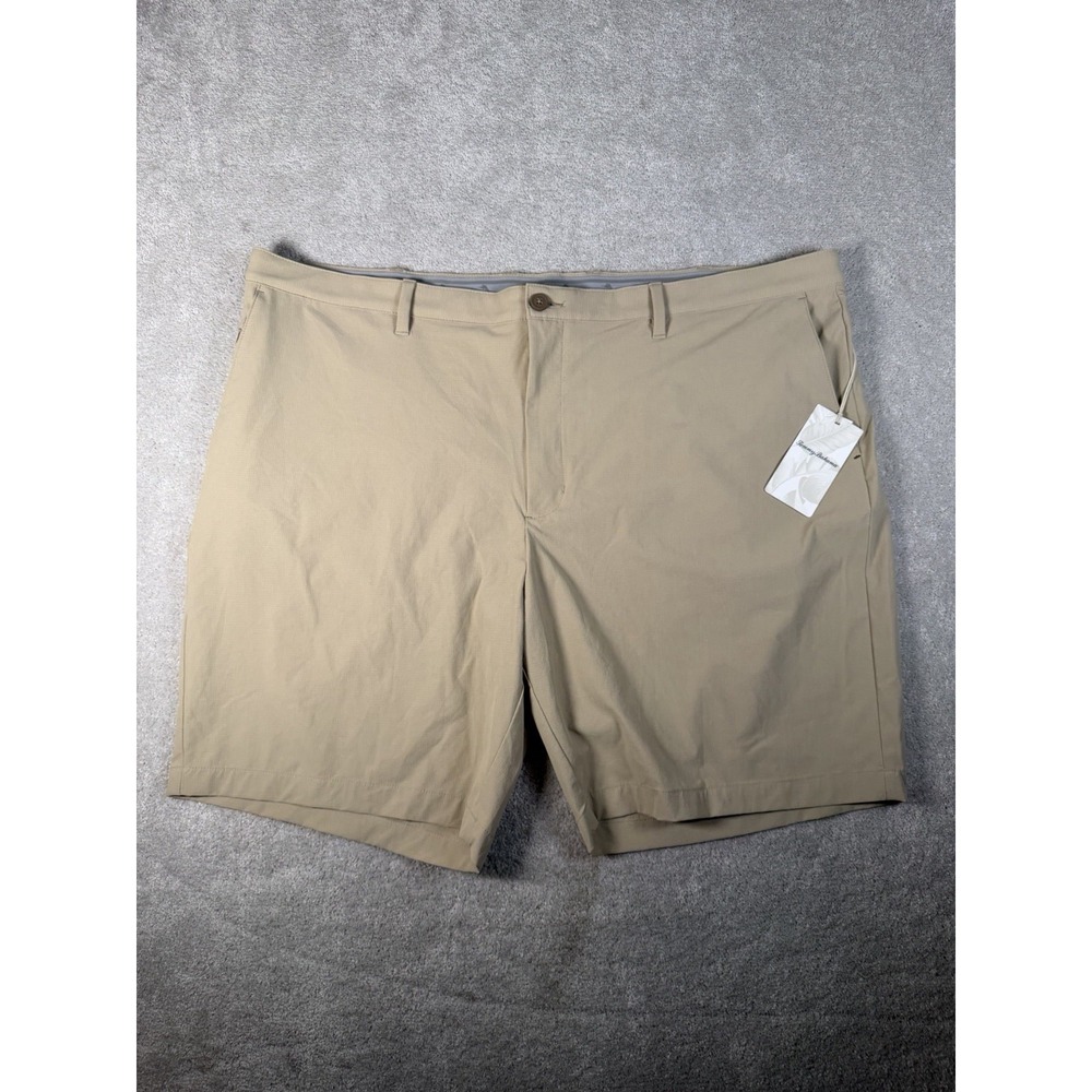 Tommy Bahama Shorts Chip Shot‎ Sand Beige Solid Performance Men's 48 UV 9.5" New